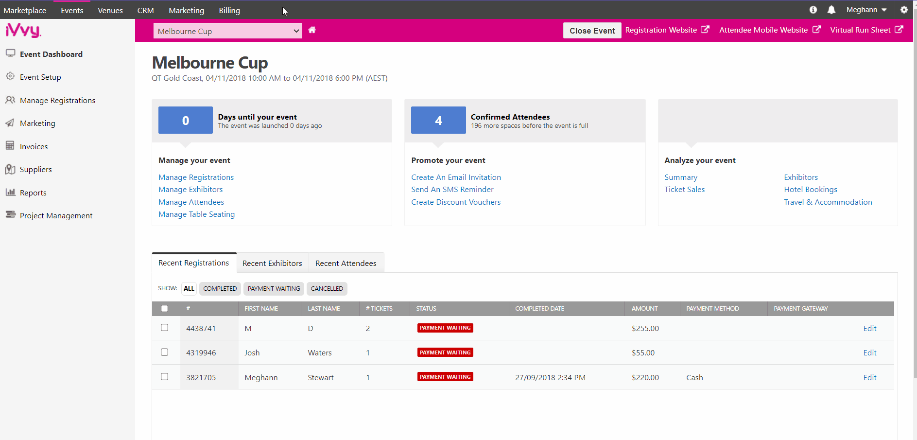 Adding Removing Flights on a Registration