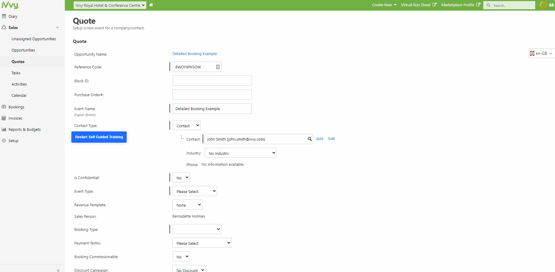 Adding a quote detailed  booking 2