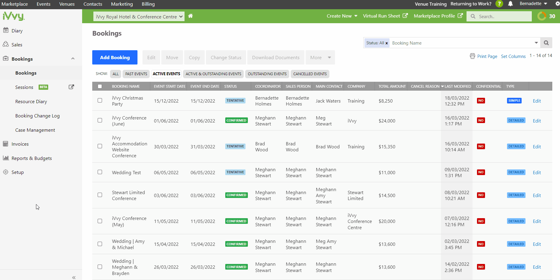 Confirming a Booking, Uploading a Contract, and Paying an Invoice