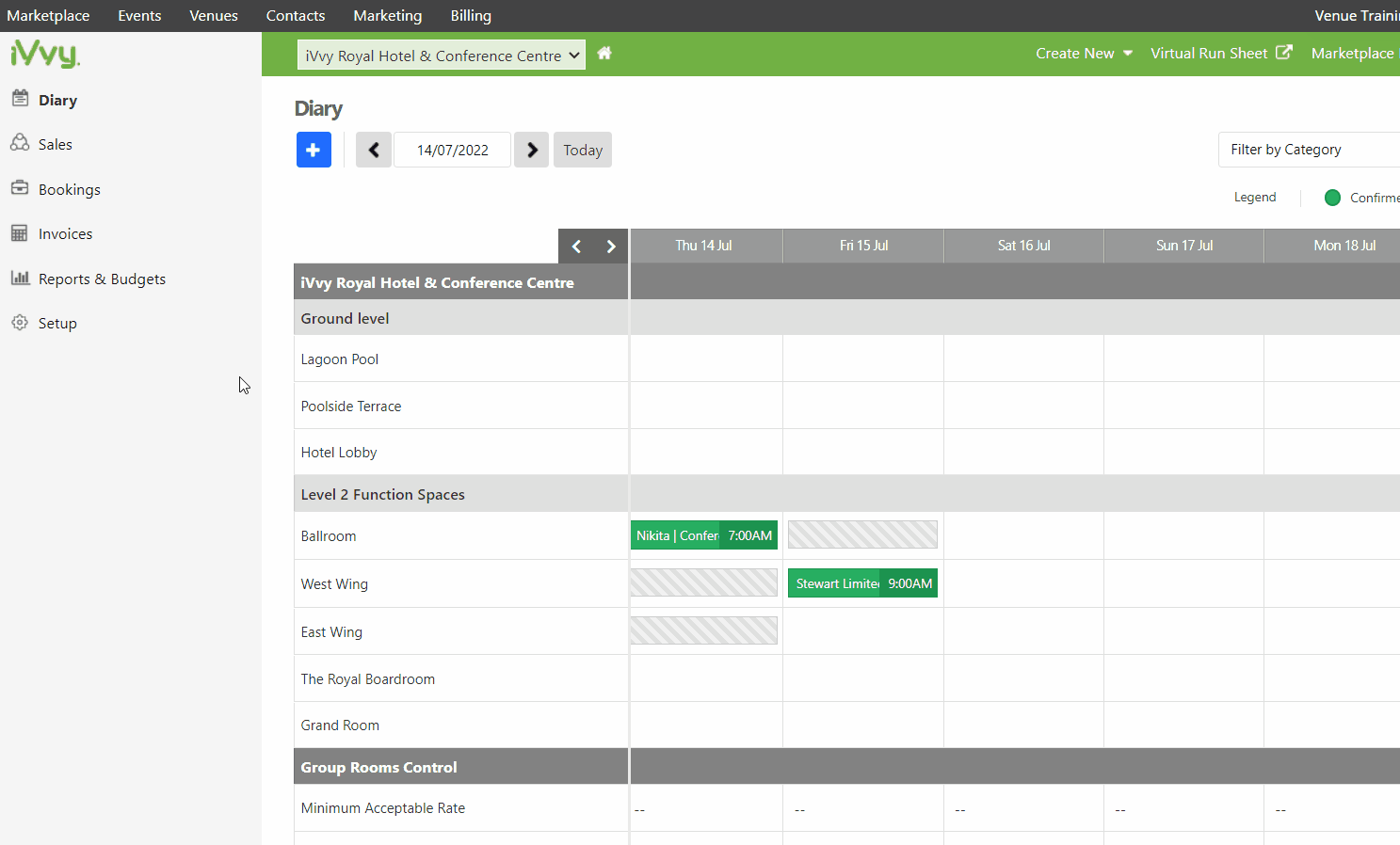 Adding a default note to a booking