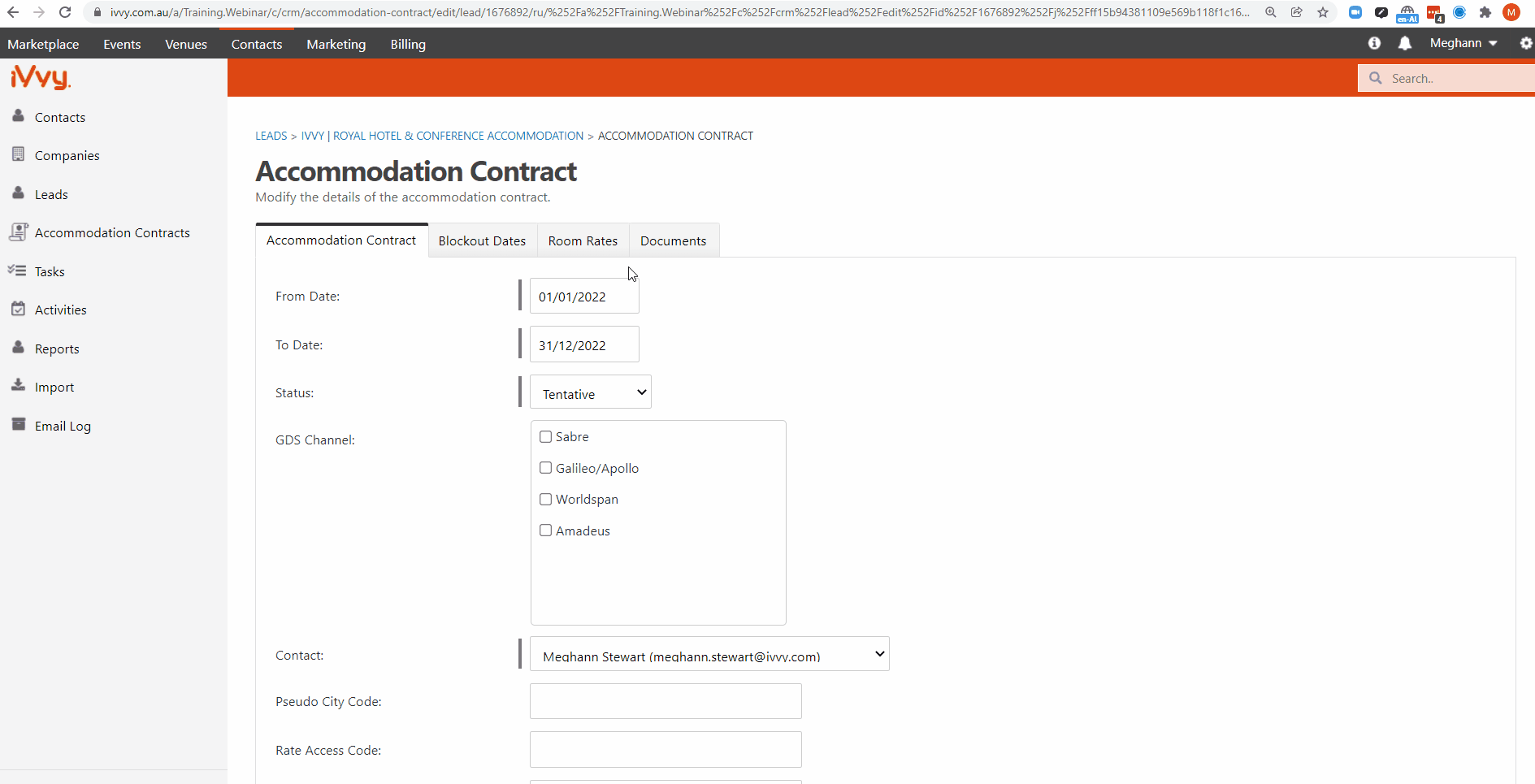 Create Accomm Contract 