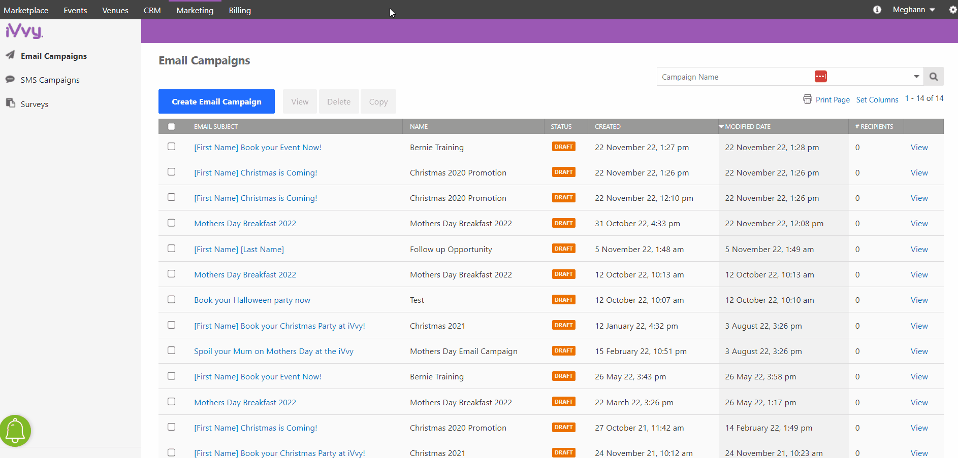 Viewing your Email Campaign Report